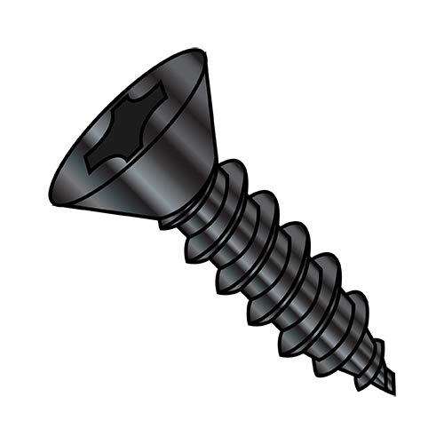 Tornillo autorroscante plano 8-15x1 1/4 Phillips Negro Zinc