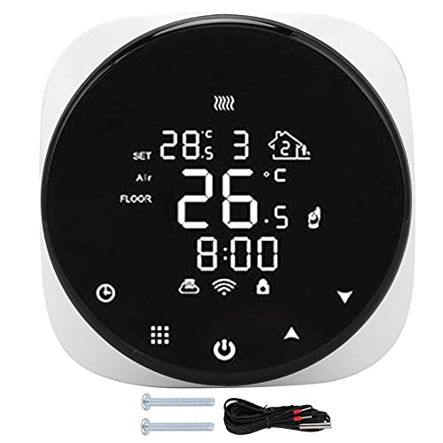 Termostato Inteligente WiFi 16A para Calefacción por Suelo Radiante Agua/Eléctrico, Gas, Gasóleo AC90-240V - Programable Semanalmente, Control Remoto por Móvil, Control Preciso De Temperatura