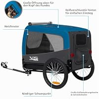 Tiggo VS Pets L Hundeanhänger groß Fahrradanhänger ca. 270L Volumen für mittelgroße und große Hunde bis 35 kg, Klappbar – Ansicht 3