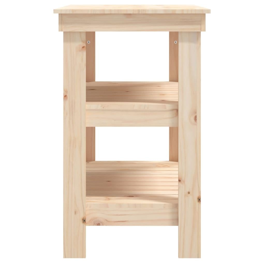 vidaXL Banco de Trabajo Mesa Herramienta Estantería Escritorio Taller Garaje Bricolaje Mueble Almacenamiento de Madera Maciza de Pino