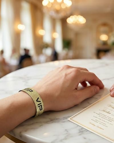 Lifegogo 100 Stück VIP Einlassbänder Stoff: Generic VIP Stoff Eintrittsbänder zur Identifikation verstellbar gewebt für Party Club Konzert Erwachsene Jubiläum