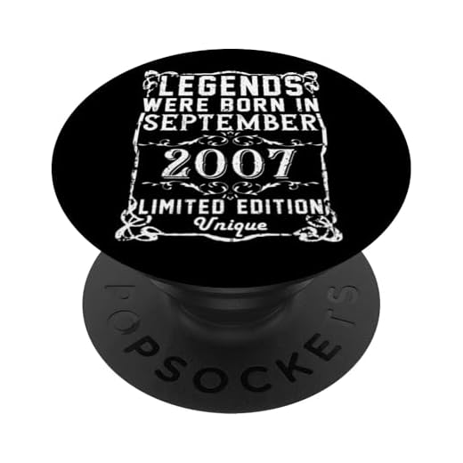 Cumpleaños Septiembre 2007 Edición Limitada Regalo Vintage PopSockets PopGrip Intercambiable