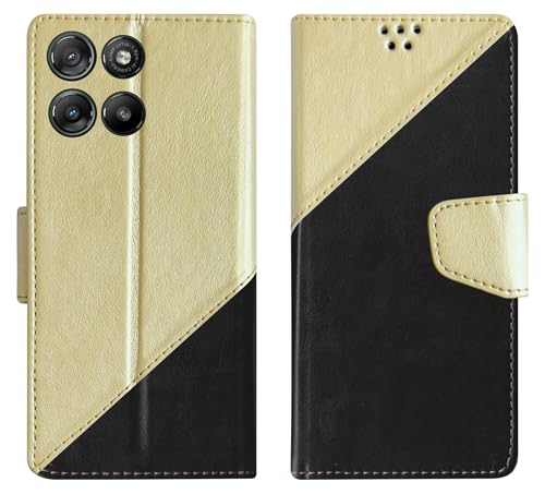 Image of SBMS Flip Cover for Motorola Moto G67 Power 5G / Moto G57 Power Back Cover Case with Magnatic Closure | Genuine Leather Finish | Inbuilt Stand | Card & Money Pocket | Wallet Style Case (MultiBlack)
