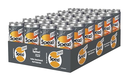 Spezi ZERO Dose Zero Getränke 24er Pack Zuckerfreie Limonade Cola-Orangenmix ohne Zucker Kalorienfreier Softdrink Einweg (24 x 330 ml)