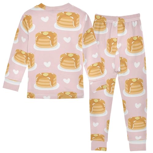 Pajama Sets Long Sleeve Top and Pants Soft Cotton Sleepwear 2 Piece Pjs Set for Home Casual Size 18M-8Y2