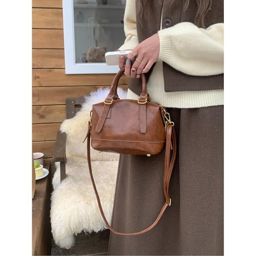 Bolso cruzado marrón retro y elegante ideal para ir a trabajar a diario con estilo 3