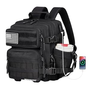 15L Mini Tactical Backpack Small Tactical Backpack for Men and Women, Military Backpack for Gym, Hiking, Daily (Black-15L)