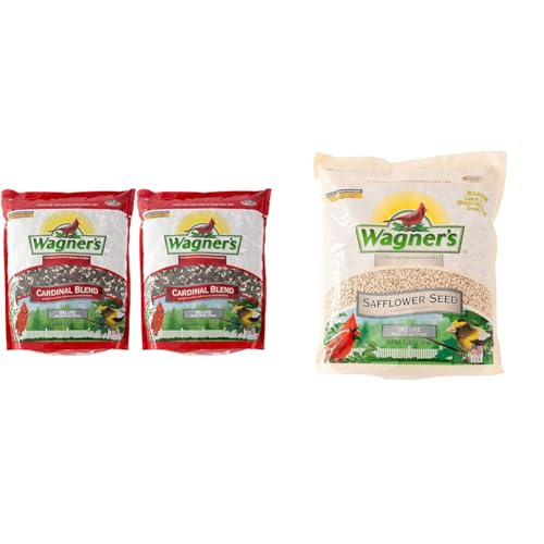 Wagner's 62032 Cardinal Blend Wild Bird Food, 6-Pound Bag, 2-Pack & 57075 Safflower Seed Wild Bird Food, 5-Pound Bag