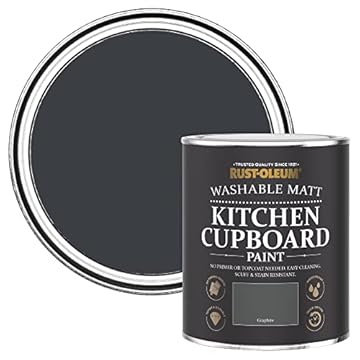 Rust-Oleum Dark Grey Kitchen Cupboard Paint in Matt Finish - Graphite 750ml