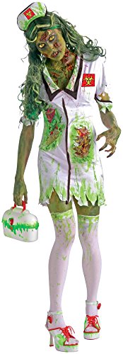 Forum Novelties Women's Biohazard Zombie Nurse Costume, White/Green, Standard