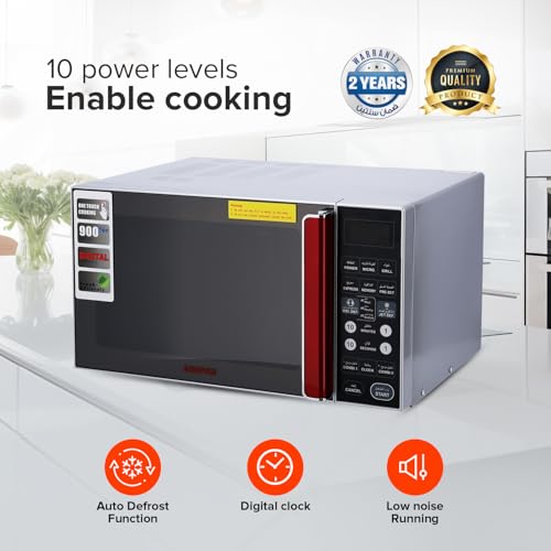 Geepas GMO1876 27L Digital Microwave Oven - 900W Microwave Oven with Multiple Cooking Menus |Reheating & Defrost Function |Child Lock |Digital Controls