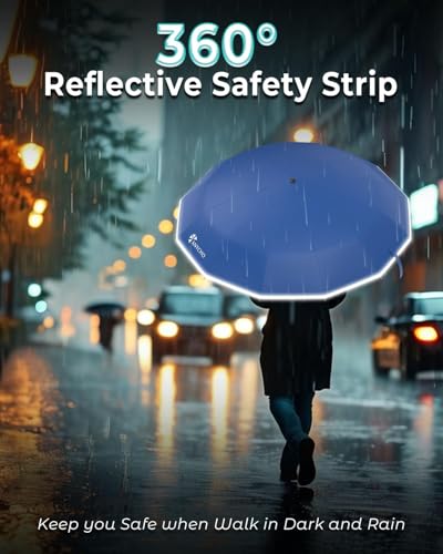Image of ANYCHO Umbrella for Men, Wind & Rain Resistant Umbrellas 3 Fold for Women, Automatic Umbrellas with UV Protection, Folding Umbrella for Travel with 36 Sturdy Ribs