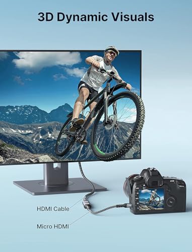Image of 4K Micro HDMI Male to HDMI Female Adapter Converter Connector for Sony A6000, Raspberry Pi 4, GoPro Hero 7 and Other Sport Camera (Cable)