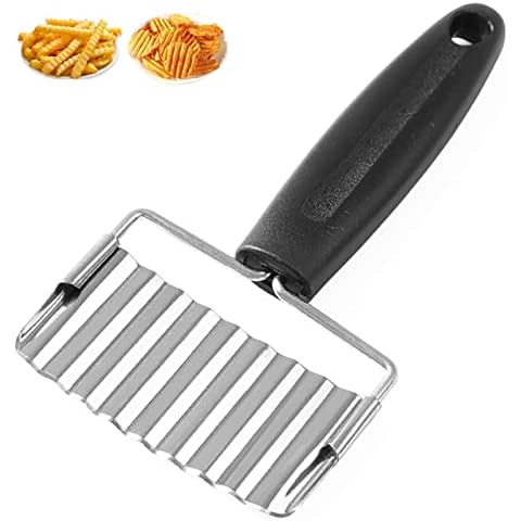 luoshaPUCY Wellenschneider Kinder für Gemüse und Obst, Edelstahl Riffelmesser Kartoffelschneider Spülmaschinenfest Cover