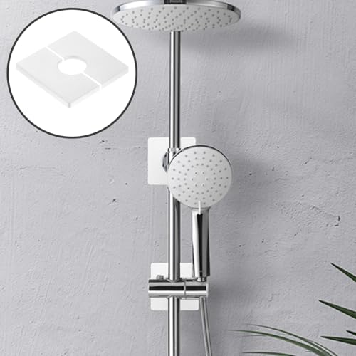 JAONLD 2 Stück Dekorative Duschabdeckung Quadratische Selbstklebende PVC Rohrabdeckung Dekorative Wasserhahnabdeckung zum Abdecken von Drähten,Wasserhähnen,Rohren (Weiß, 28mm)