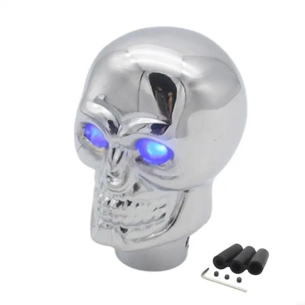 HYASDBWE Skull Head LED Light Vehicle Gear Shift Lever for Manual Transmission Car Gear Shift Handball Lever Gear Shifter Parts(Blue)