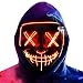 heytech Halloween Scary Mask Cosplay Led Costume Mask EL Wire Light up for Halloween Festival Party (Red)