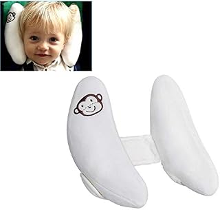 Baby Adjustable Head Neck Support - Banana Shape Travel Pram Pillow Cushion, Headrest for Car Seat Pushchair Stroller Rocker
