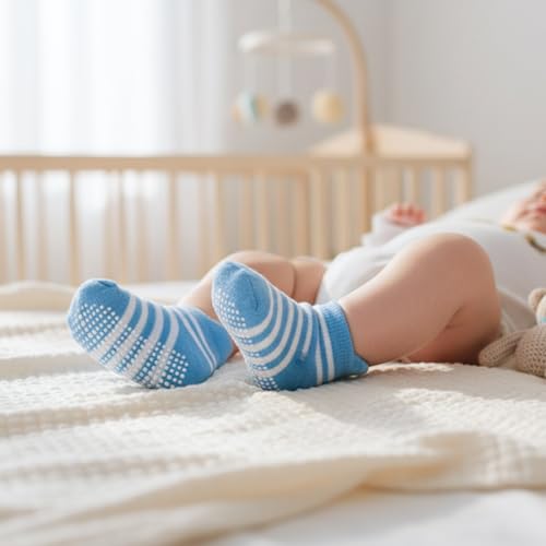 Image of MOMISY Baby Girl Boys children Non Slip Socks Toddlers Infant Warm Cotton Stretch Anti skid Socks-6 Pairs