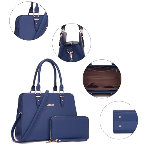 Image of Qiyuer Satchel Purses For Women Handbag And Wallet Set Tote Bag | Premium Vegan Leather,Matching Wallet,RFID Blocking,Work,Casual