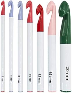 Coopay Crochet Hooks Large 20mm 15mm 12mm 10mm 9mm 8mm 7mm, Ergonomic Crochet Hook for Super Chunky Yarn, Big Crochet Kit for Beginner Adults and Children, Starter Crochet Set, Plastic