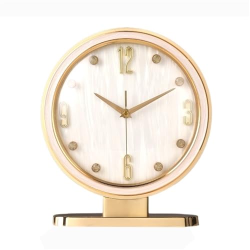 Reloj de sobremesa de lujo en metal blanco y diseño artístico 2