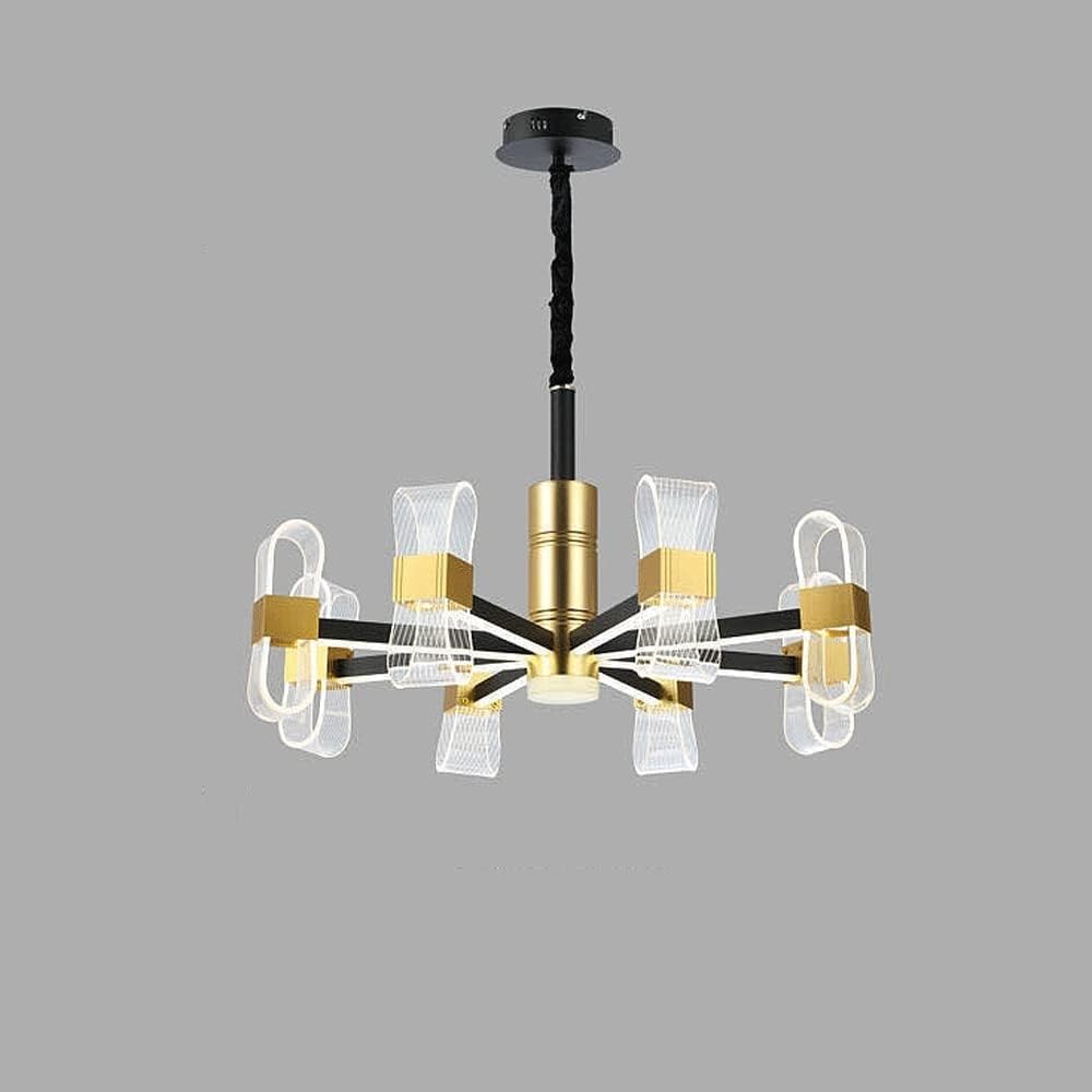 HXYSXHJUO Large Living Room Chandelier, 3-Color Dimming Modern LED Hanging Lighting Pendant Light Fixture, 3 Color Variable Bedroom Decorative Chandeliers Fixtures(12-Lights)