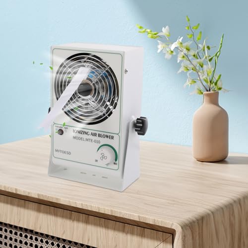 AKaSping Ionizing Air Blower Fan 110V Anti Electrostatic Ion Blower Anti-Static Ionizer ESD Static Electricity Elimination Eliminator Fan Adjustable Wind Speed