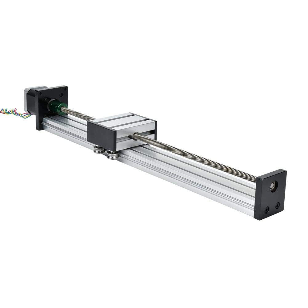 Śruba śrubowa Xtevu, 0808 Pojedyncza linia szkiełkowa z 57 silnikiem, aluminium stopu z aluminium Trapezoidalny Poradnik do CNC i automatyzacja (0808 Tornillo, rango efectivo 300)