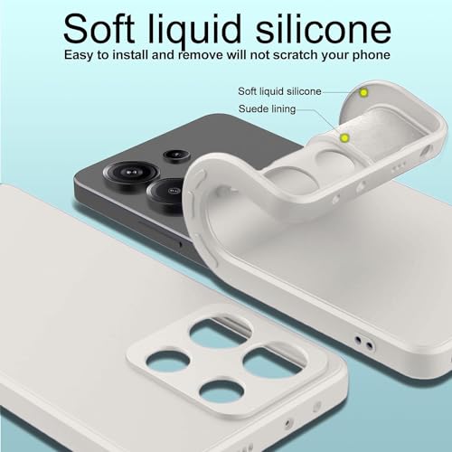Image of DIZORO Compatible with Mi Redmi Note 13 5G Back Cover with Upgraded Square Edges for Camera Protection Shockproof Flexible Matte Liquid Silicone Mobile Phone Case (Stone Grey)