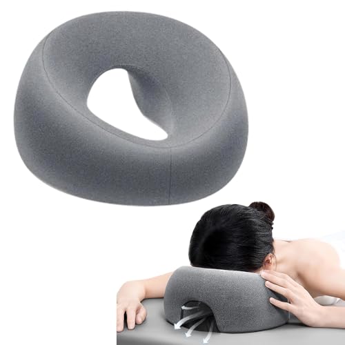 YANGUN Face Down Pillow, Massage FaceCradlePillow, Massage Face Pillow, Ergonomic Prone Cushion for Spa, Salons, Massage(Grey)