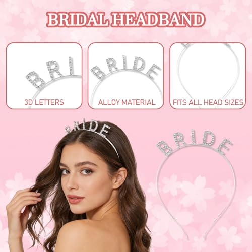 Hen Party Accessories 4 Pcs Bride To Be Sash Bride To Be Veil Headband Sunglasses, Hen Do Accessories - 4