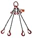 Chain Sling - 9/32" x 6' Quad Leg with Sling Hooks and Adjusters - Grade 80