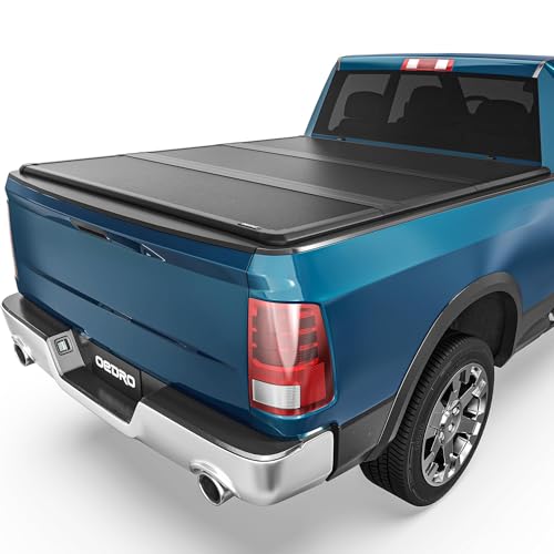 OEDRO FRP Hard Tri-fold Tonneau Cover Fold Truck Bed Covers Compatible with 2002-2025 Dodge Ram 1500 (Inclu. Classic & New), 2003-2025 Dodge Ram 2500 3500 with 6.4 Feet Bed w/o Ram Box