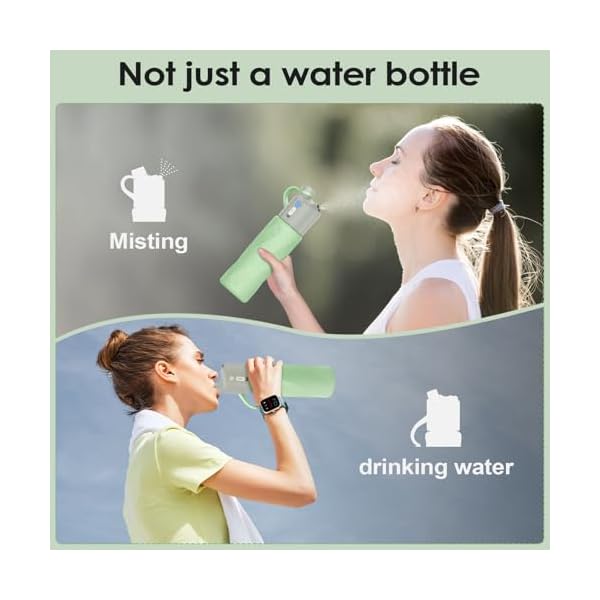 Smart Misting & Drinking Bottle,No-Straw Leak-Proof Design, 2-in-1 Insulated Water Flask with USB-C Charge,2-Speed Mist Function - Image 4