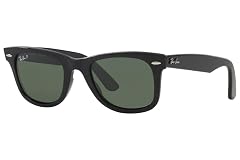 Ray-Ban RB2140 Wayfarer Unisex Square Polarized Sunglasses Black Frame Crystal Green Polarized Lens 901 58 54mm