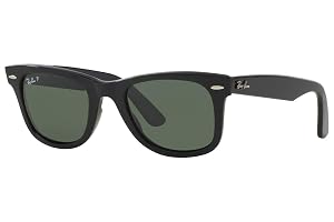 Ray-Ban RB2140 Wayfarer Unisex Square Polarized Sunglasses Black Frame Crystal Green Polarized Lens 901 58 54mm