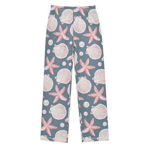 ZZKKO Seashells Starfish Watercolor Boys Pants for Kids Jogger Pants with Pockets S-XL