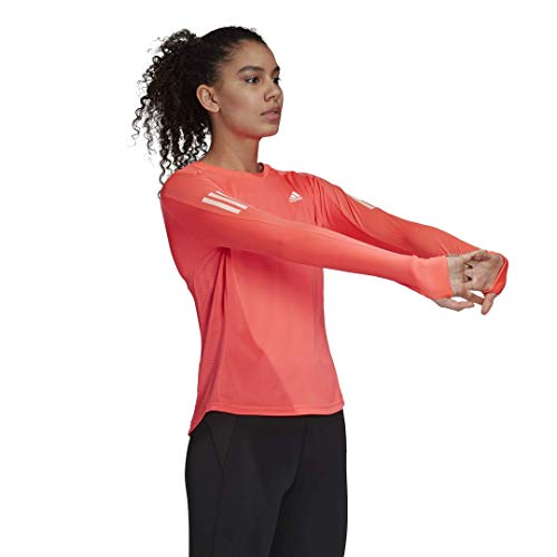 adidas Women's Own The Run Long Sleeve Tee, Signal Pink, Medium