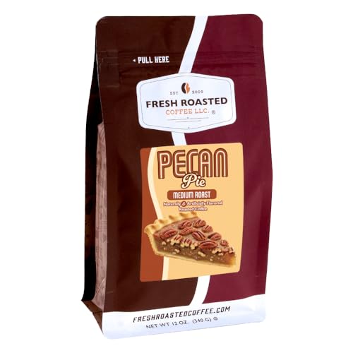 Image of Fresh Roasted Coffee, Pecan Pie Flavored Whole Bean Coffee, Medium Roast, Kosher, 12 oz