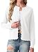 GRECERELLE Strickjacke Damen Kurz mit Rundhals und Knöpfen Leichte Langarm Cardigan Casual Wellenförmiger Rippensaum Strickjacken für Damen (Weiß, XL)