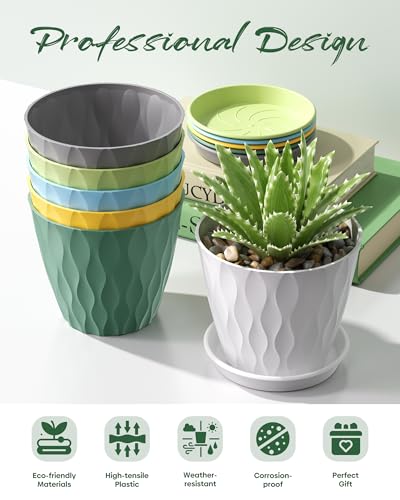34% Off 6-Pack 4-Inch Plant Pots with Drainage Holes