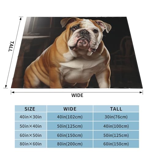 Couverture bouledogue anglais chaude contre le froid sur le lit