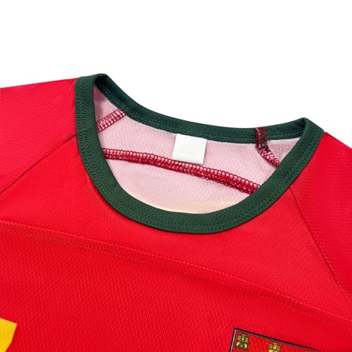 Xuomuen Camiseta e shorts de futebol infantil Argentina para meninos e jovens, Vermelho-verde, 7-8 A