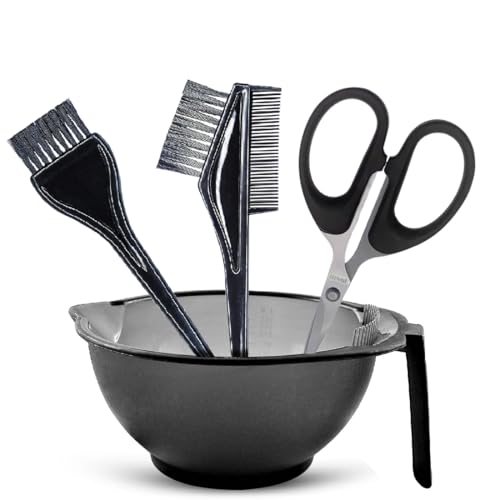 Image of adbeni Hair Colouring Kit | Color Mixing Bowl, Colour Applicator Comb, Haircolour Double-Ended Brush, Haircolor Dye Scissor, Henna Tool Set for Women & Men