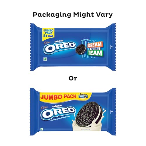 Image of Cadbury Oreo Vanilla Flavour Creme Sandwich Biscuit Jumbo Pack, 459.25 g