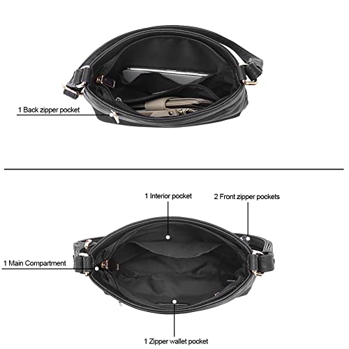 Image of CLUCI Crossbody Purses for Women, Medium Size Zipper Pocket Adjustable Strap, Soft Leather Women's Shoulder Handbags