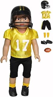 Yellow and Black Football Outfit 6pc for 18-Inch Dolls | Premium Quality & Trendy Design | Dolls Clothes