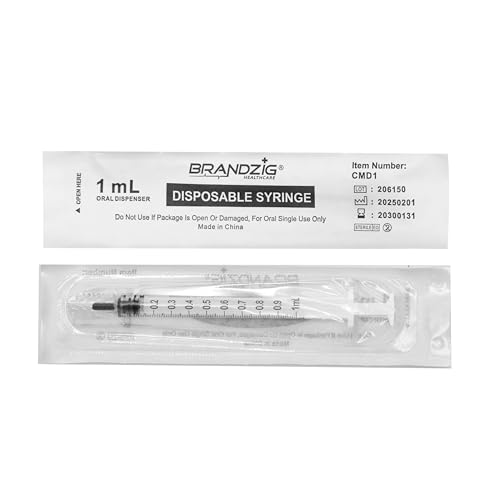 1ml oral syringe - 100 pack  luer slip tip no needle sterile individually blister packed - medicine administration for infants toddlers and small pets
