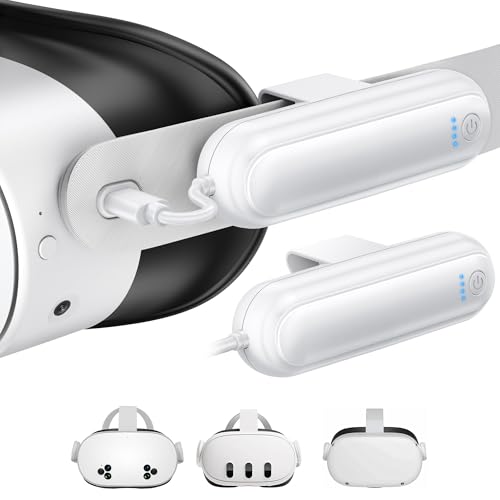 2 Pack Battery Pack for Meta Quest 3S/3/2, 20000mWh 18W Fast Charging Battery for Oculus Quest 3S/3 Accessories, Extended VR Headset Batteries, Lightweight and Portable Charger for Extra 2-4H